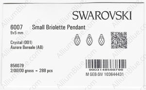SWAROVSKI 6007 9X5MM CRYSTAL AB factory pack