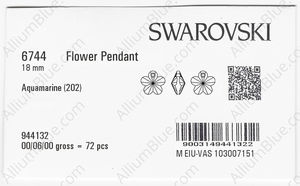 SWAROVSKI 6744 18MM AQUAMARINE factory pack